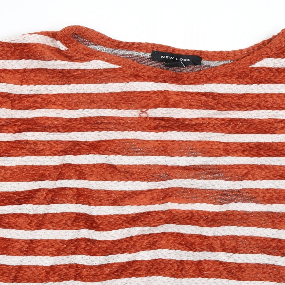New Look Womens Orange Striped  Pullover Jumper Size M
