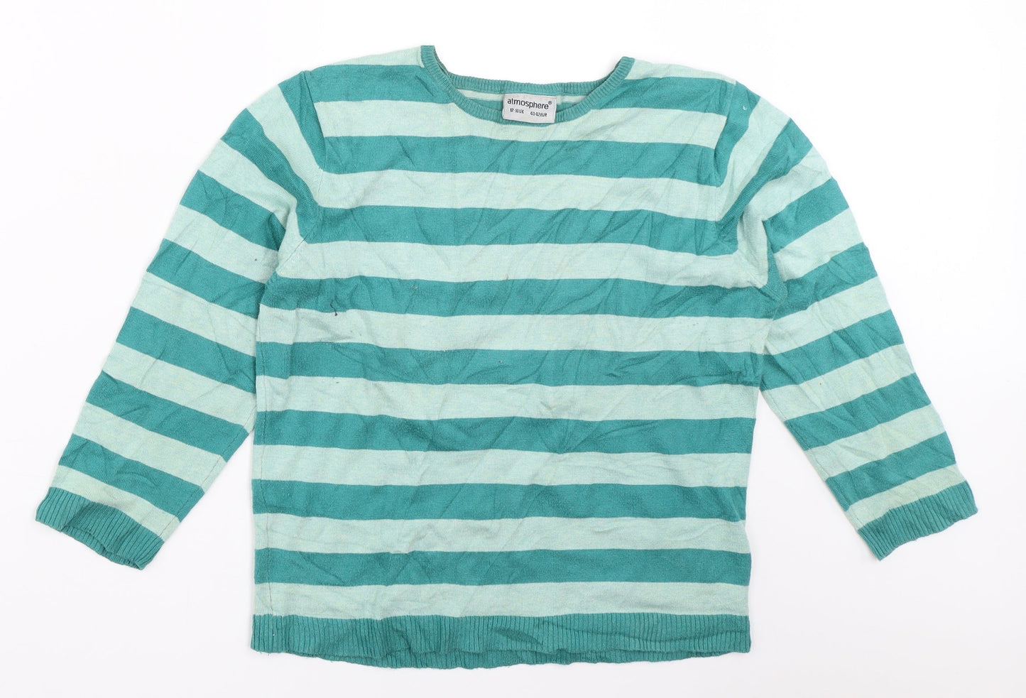 Atmosphere Womens Green Striped  Pullover Jumper Size 12