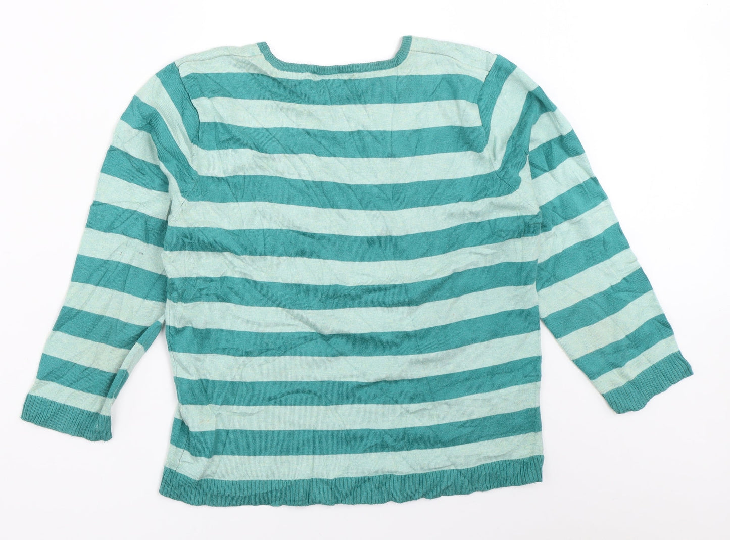 Atmosphere Womens Green Striped  Pullover Jumper Size 12