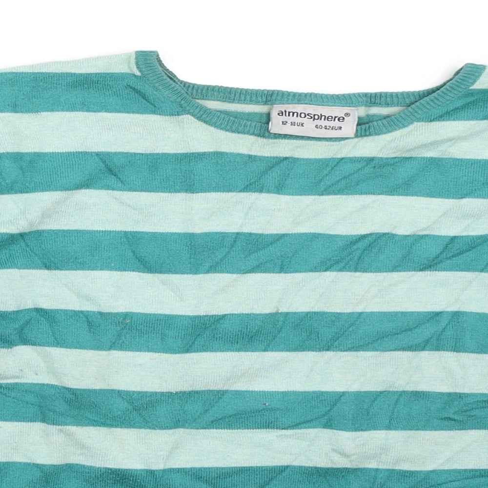 Atmosphere Womens Green Striped  Pullover Jumper Size 12