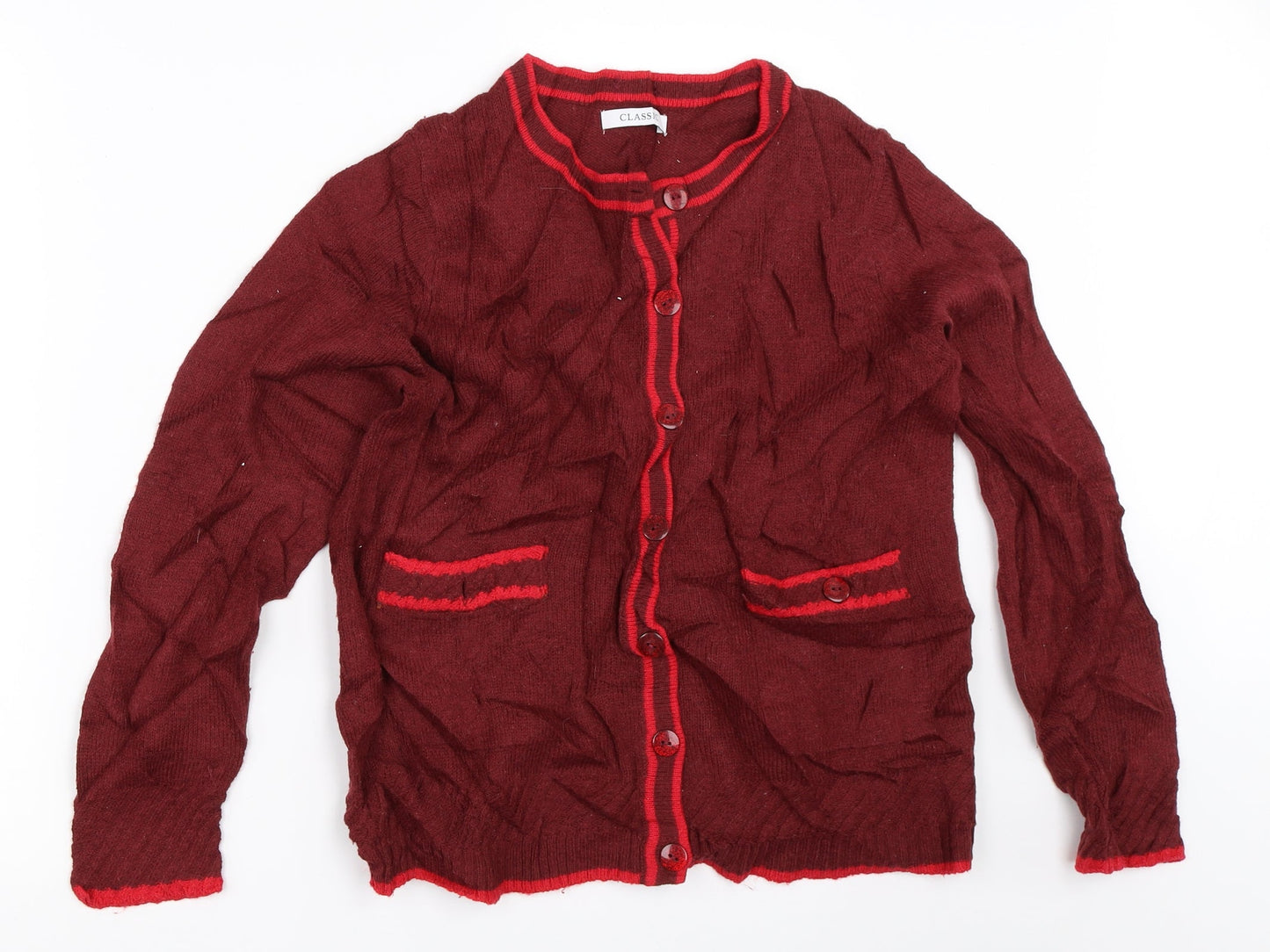 Marks and Spencer Womens Red   Cardigan Jumper Size 14