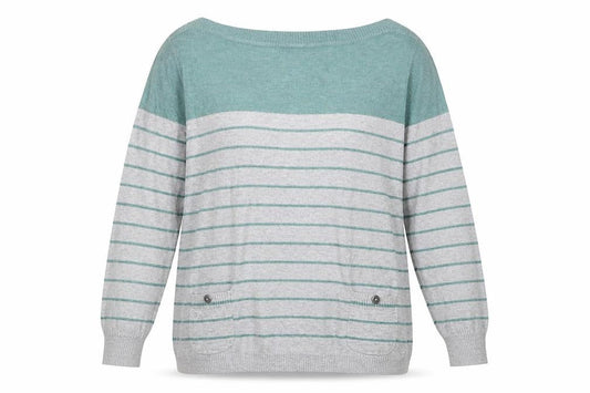 Debenhams Womens Grey Striped  Pullover Jumper Size 18