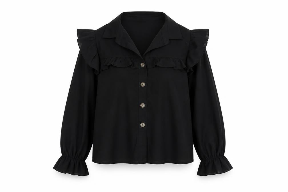 SheIn Womens Black   Basic Button-Up Size M