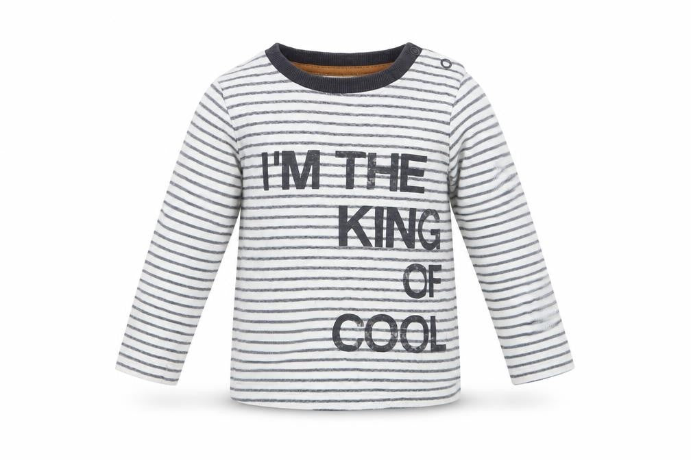 Nutmeg Boys White Striped  Basic T-Shirt Size 12 Months