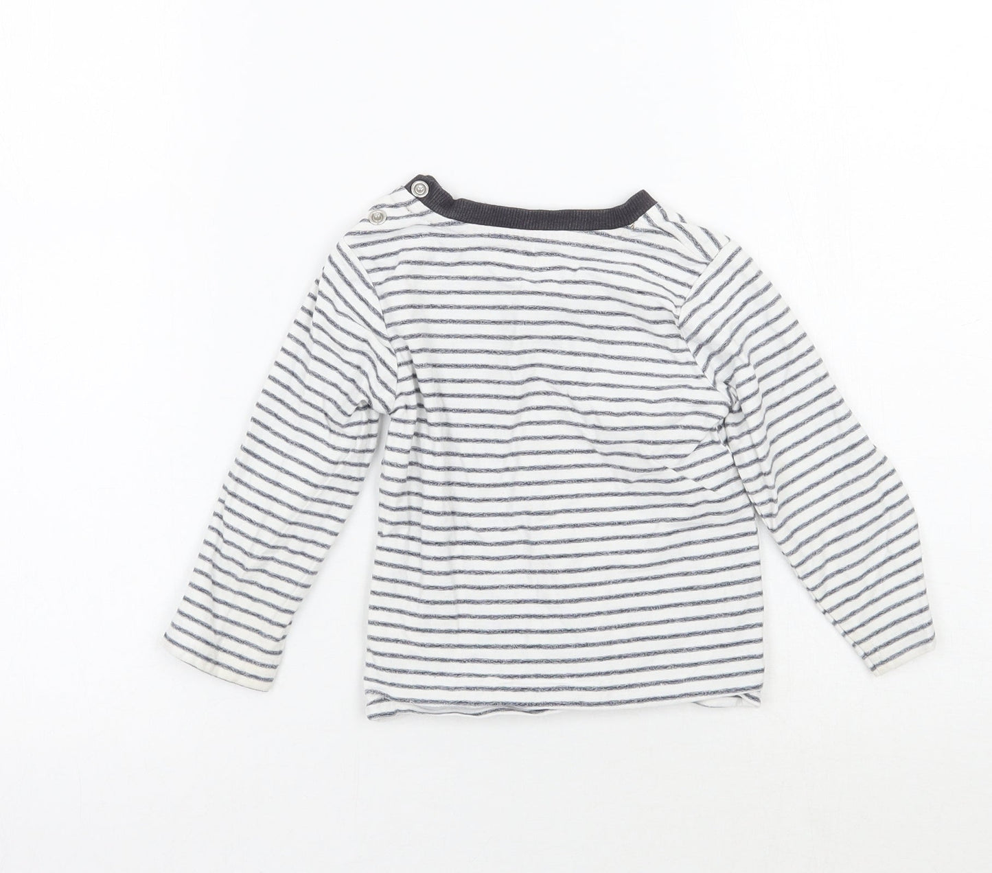 Nutmeg Boys White Striped  Basic T-Shirt Size 12 Months