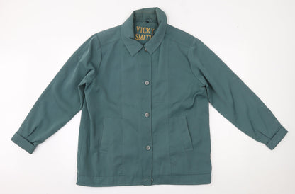 Vicky Smith Womens Green   Overcoat Coat Size 16