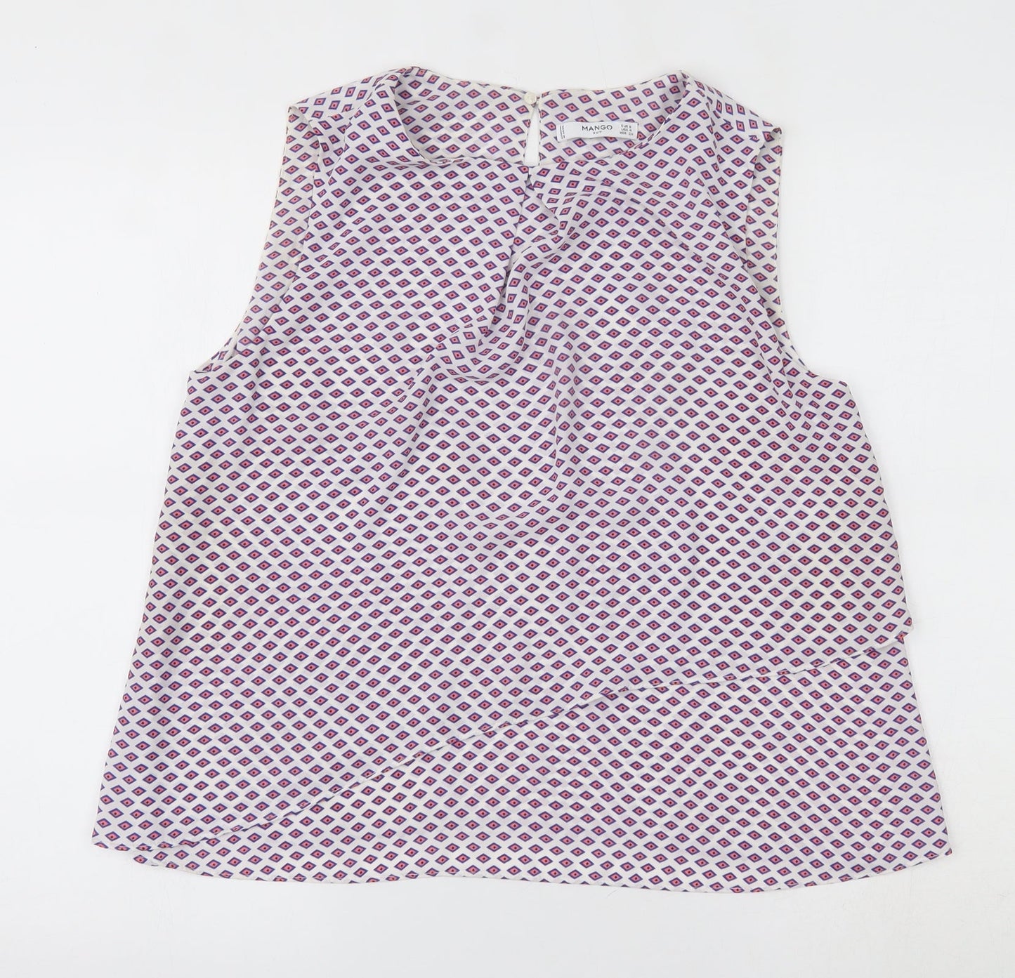 Mango Womens Multicoloured Geometric  Basic Tank Size S