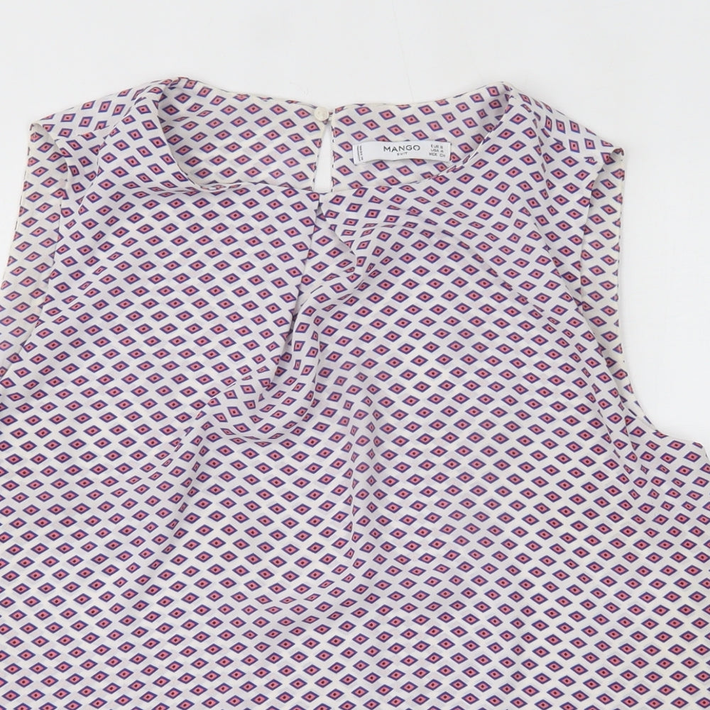 Mango Womens Multicoloured Geometric  Basic Tank Size S