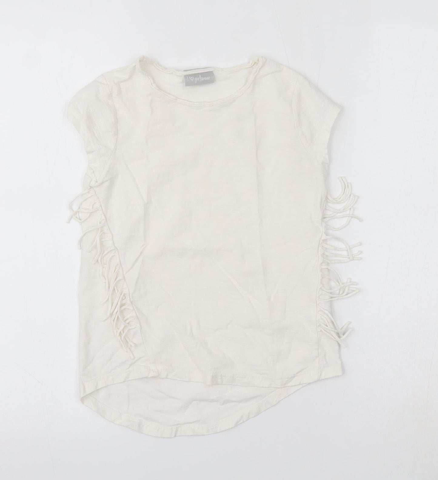Matalan Girls Ivory   Basic T-Shirt Size 8 Years