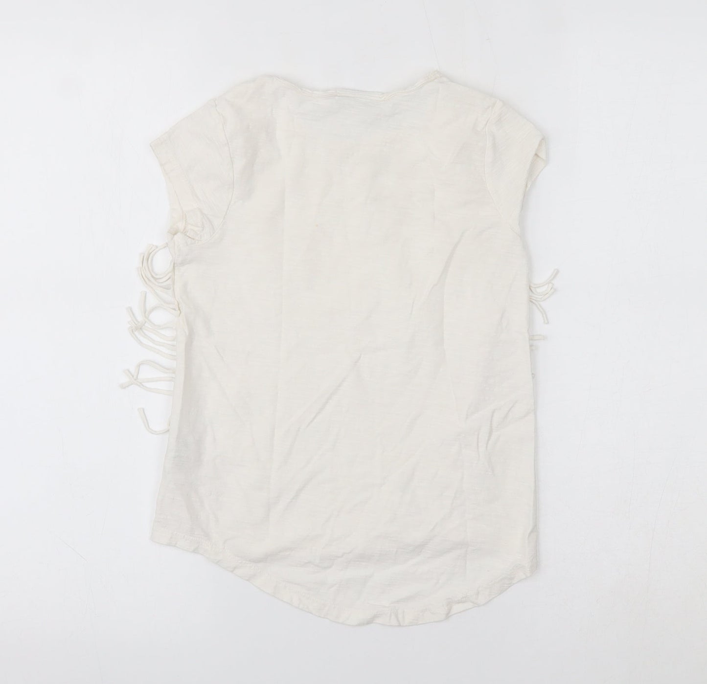 Matalan Girls Ivory   Basic T-Shirt Size 8 Years