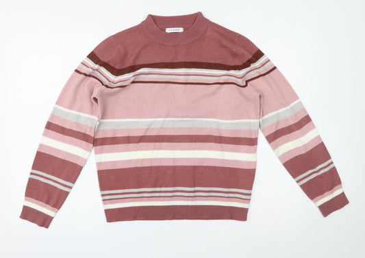 Marks and Spencer Womens Pink Striped  Basic Blouse Size 12