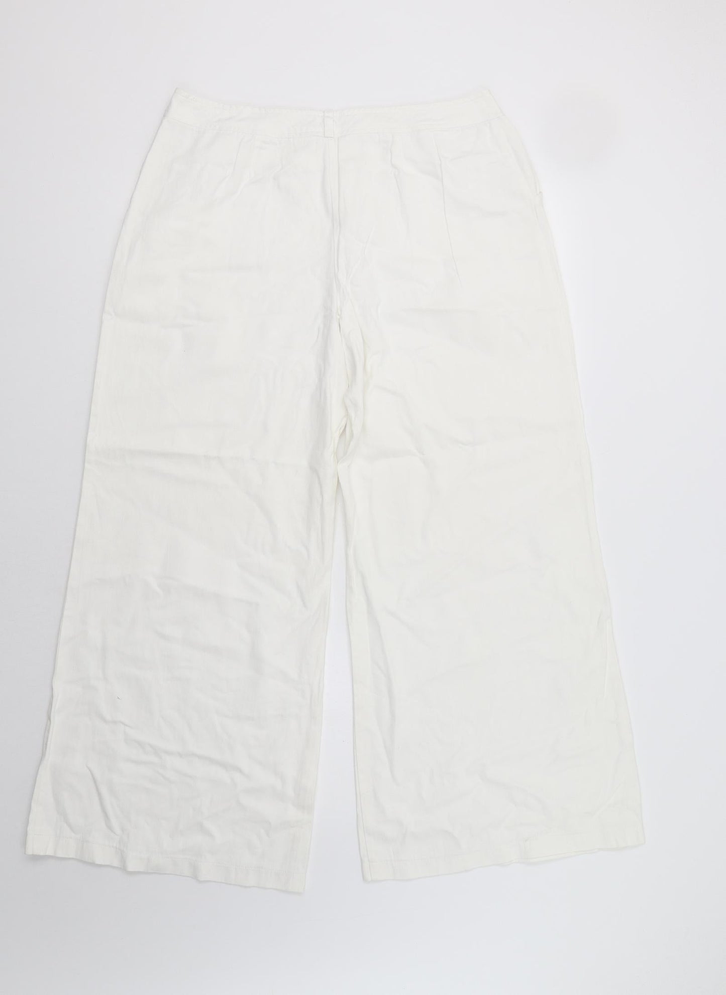 Look Womens White   Trousers  Size 16 L27 in