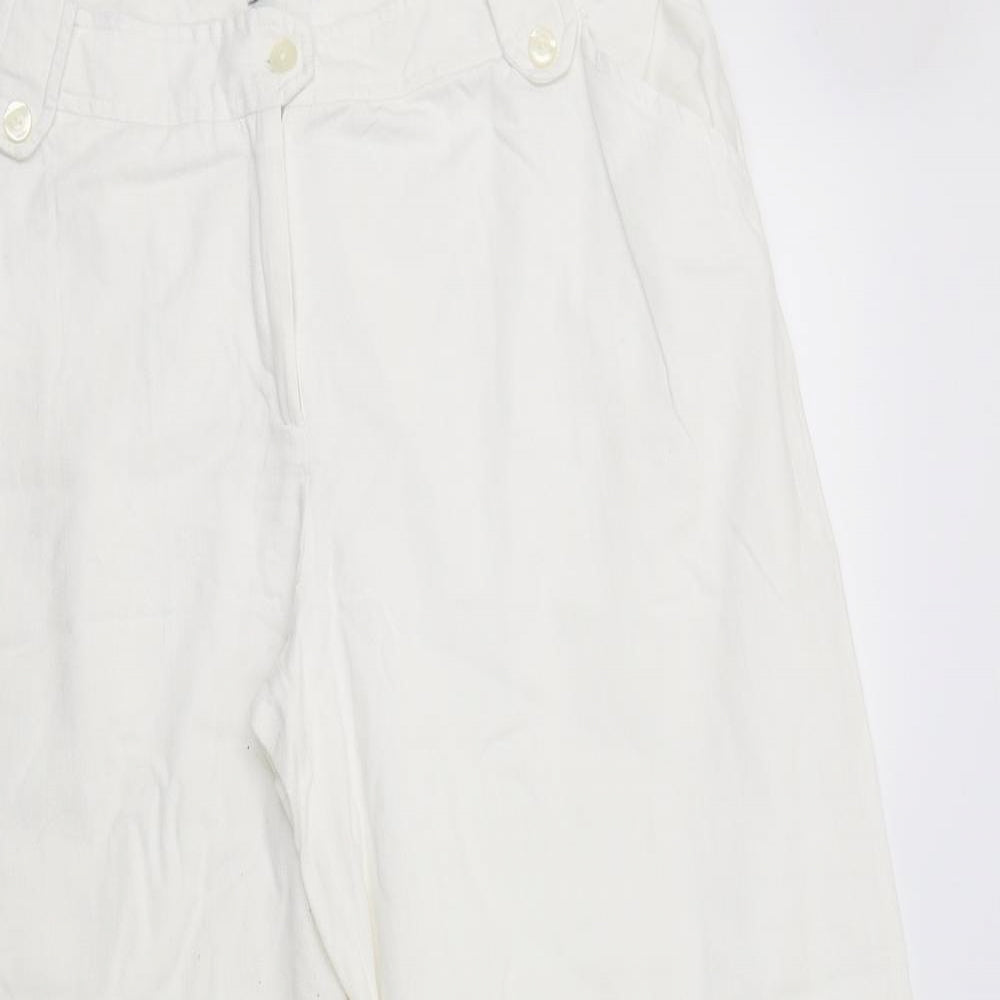 Look Womens White   Trousers  Size 16 L27 in
