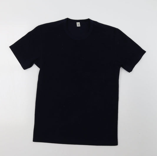 Preworn Womens Blue  Fleece Basic T-Shirt Size M