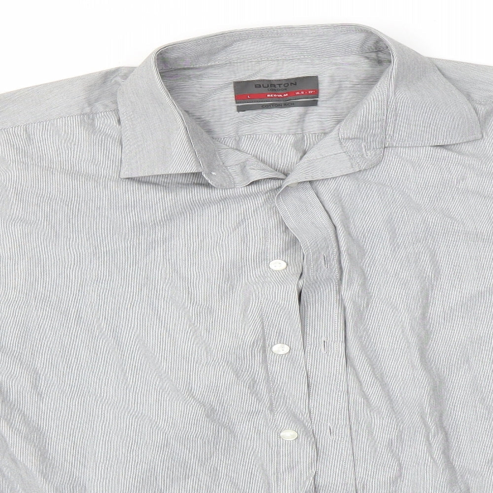 Burton Mens Grey    Button-Up Size L