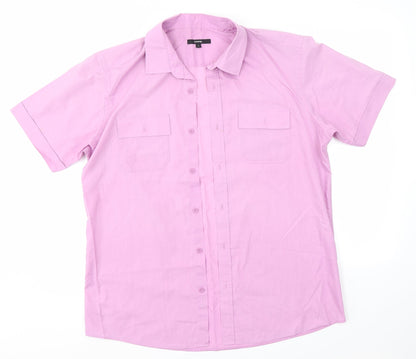 Preloved George Mens Purple    Button-Up Size L - Front