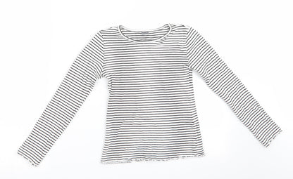 Next Girls Black Striped  Basic Casual Size 11 Years  - Black & White Stripe