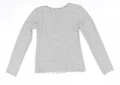Next Girls Black Striped  Basic Casual Size 11 Years  - Black & White Stripe