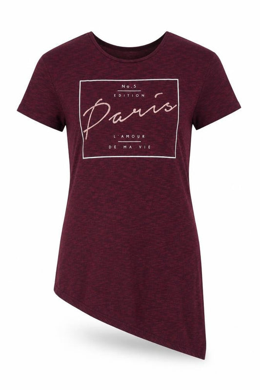 Atmosphere Womens Purple   Tunic T-Shirt Size 10  - Diagonal hem No 5 Edition Paris
