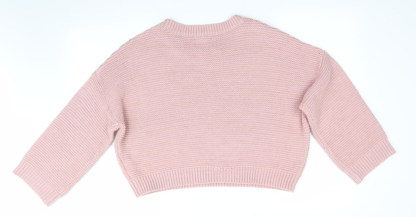New Look  Womens Pink   Pullover Jumper Size S  - Batwing Sleeve
