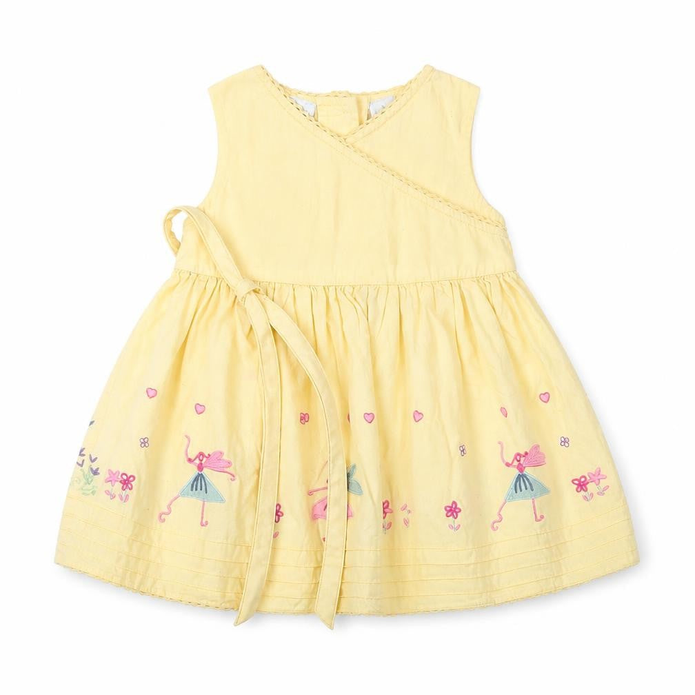 Preworn Girls Yellow Floral  A-Line  Size 0-3 Months