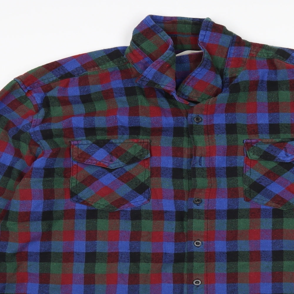 Chor Mens Multicoloured Check   Button-Up Size XL
