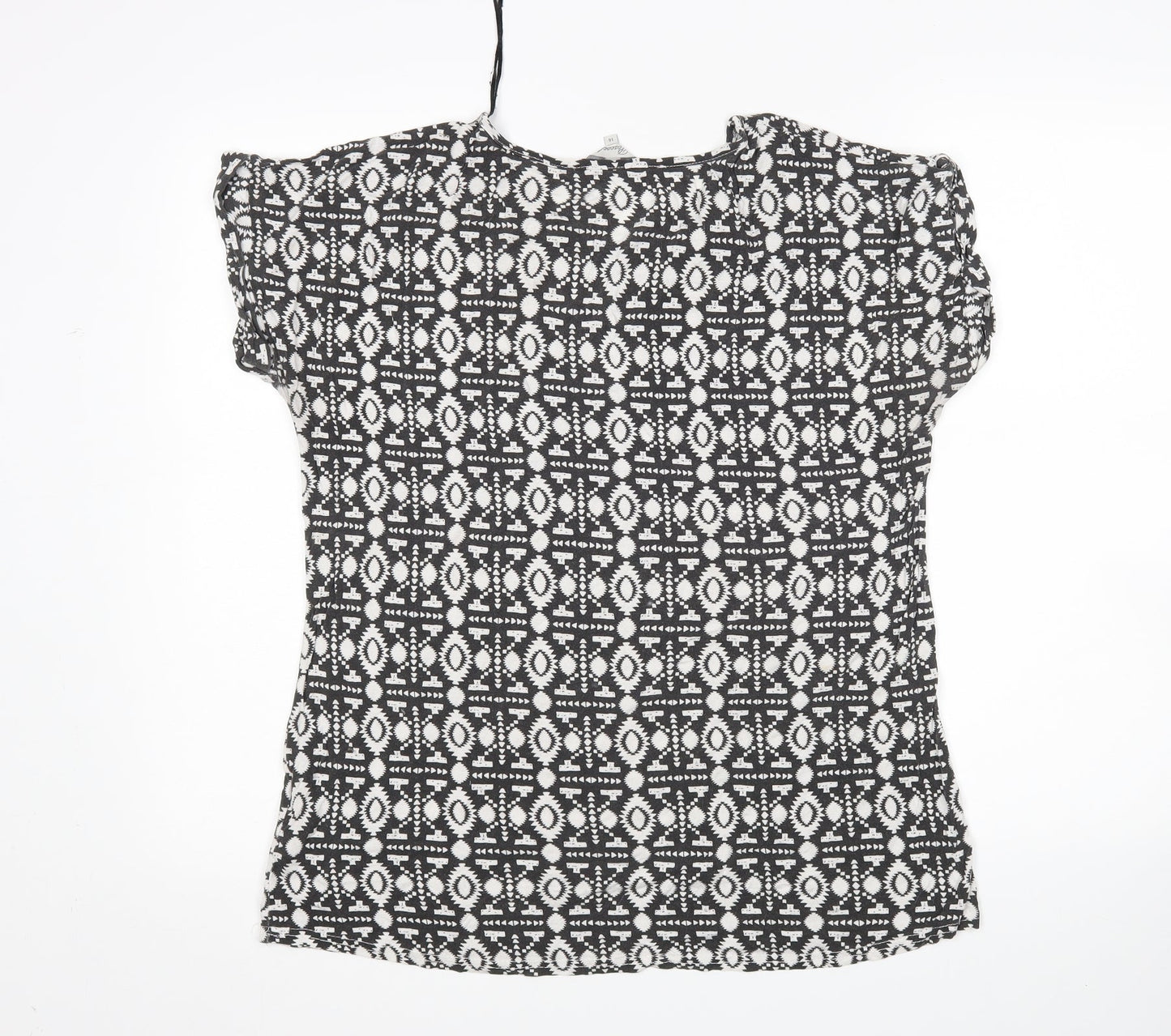 Peacocks Womens Multicoloured Argyle/Diamond  Basic T-Shirt Size 14