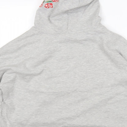 Preloved H&M Womens Grey   Pullover Hoodie Size M - Label