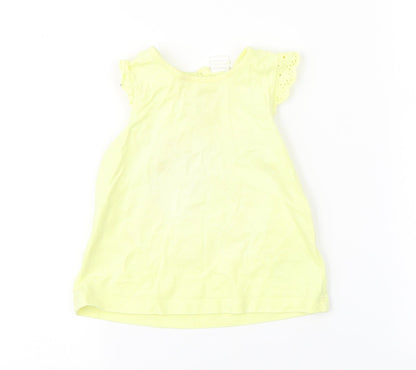 H&M Girls Yellow   Basic Tank Size 9-12 Months