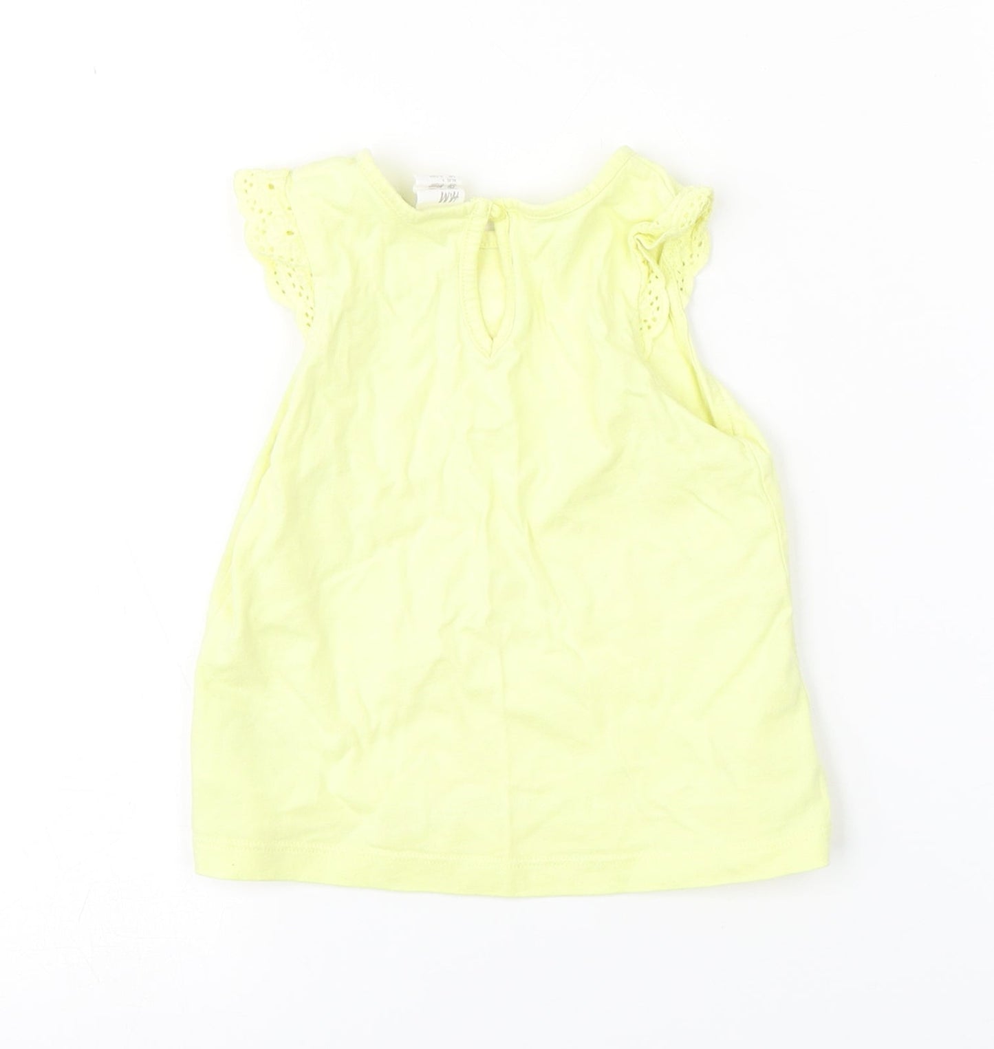 H&M Girls Yellow   Basic Tank Size 9-12 Months
