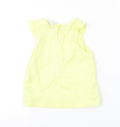 H&M Girls Yellow   Basic Tank Size 9-12 Months