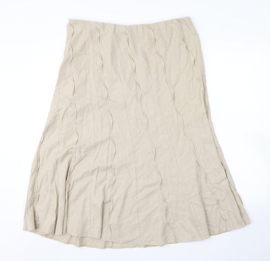 Preworn Womens Beige   A-Line Skirt