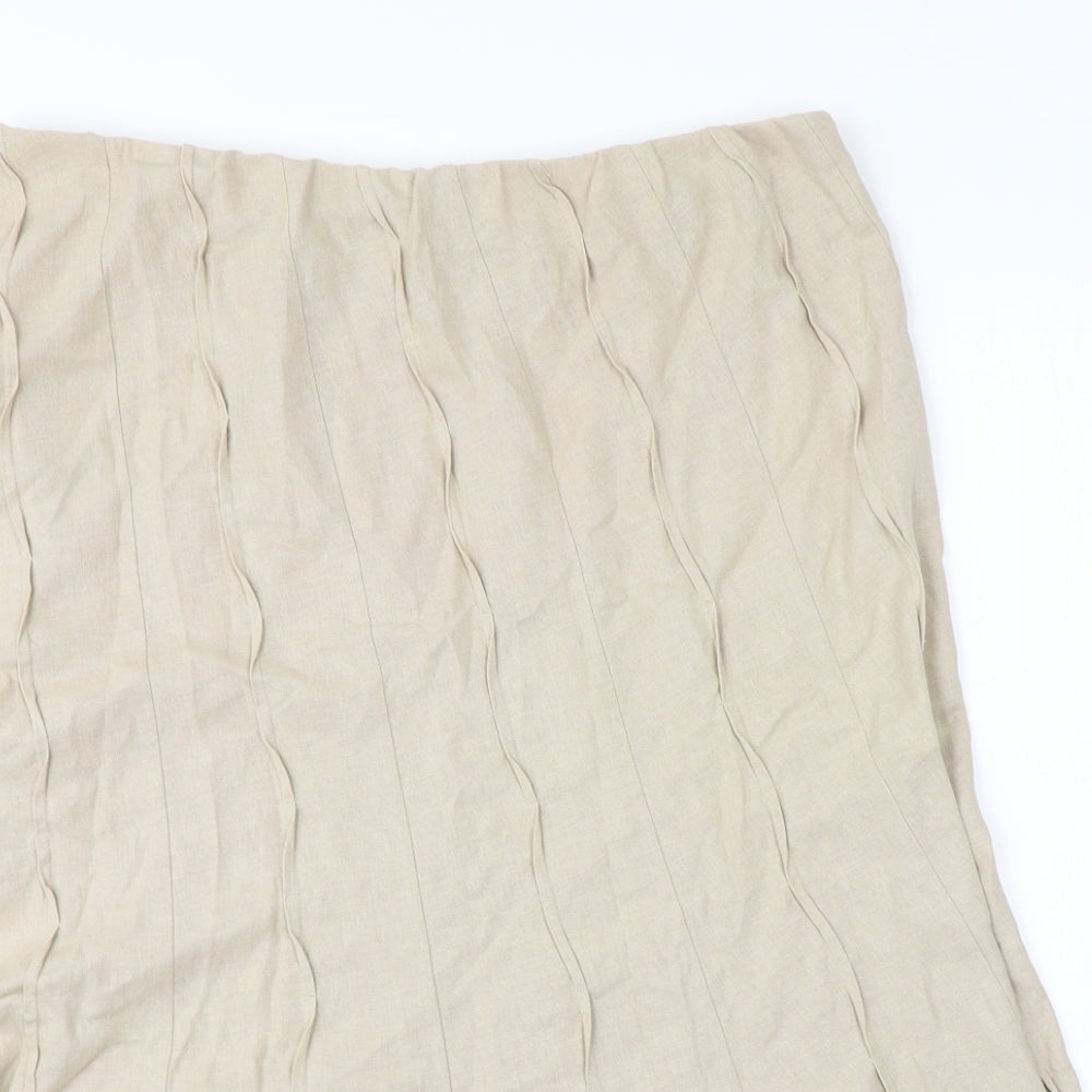 Preworn Womens Beige   A-Line Skirt