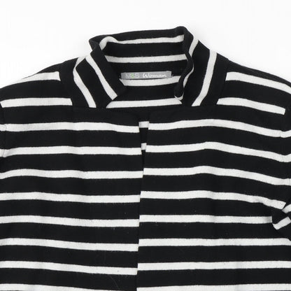 Marks & Spencer Womens Black Striped  Cardigan Jumper Size 12
