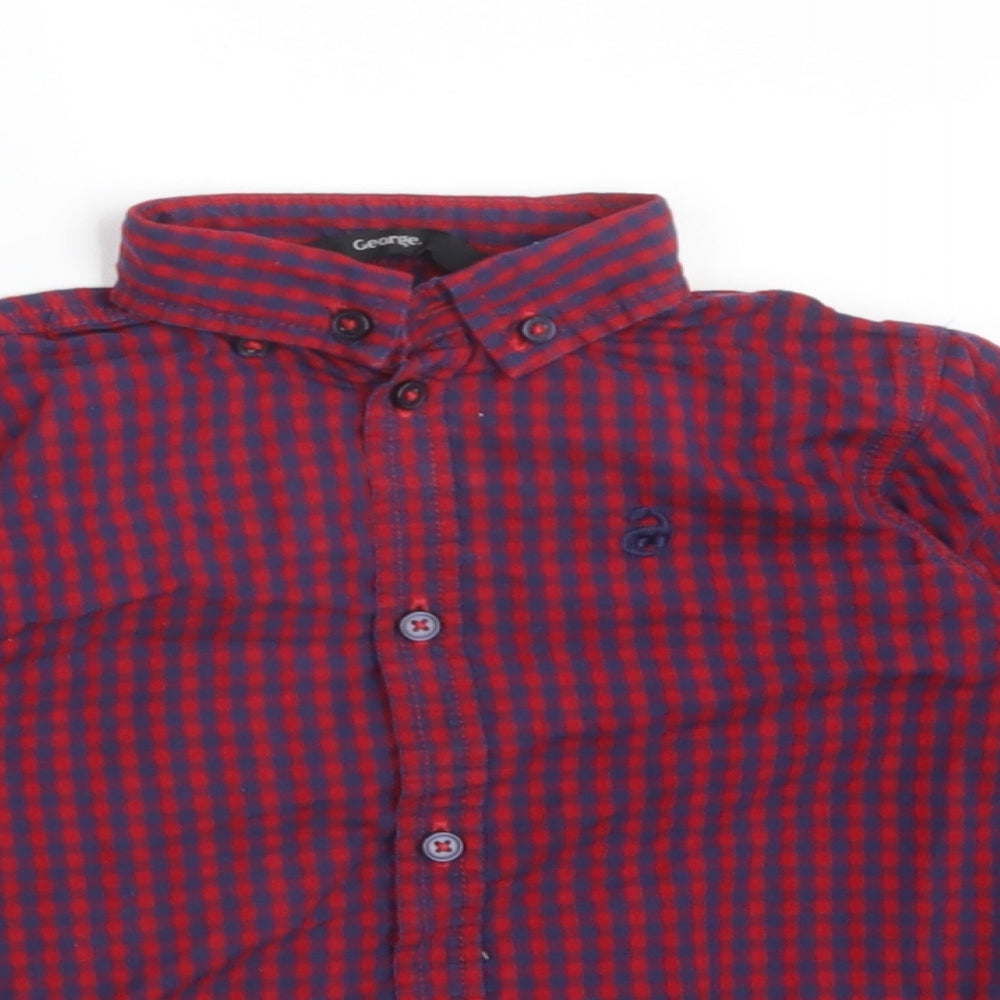 George Boys Multicoloured Check  Basic Button-Up Size 18-24 Months