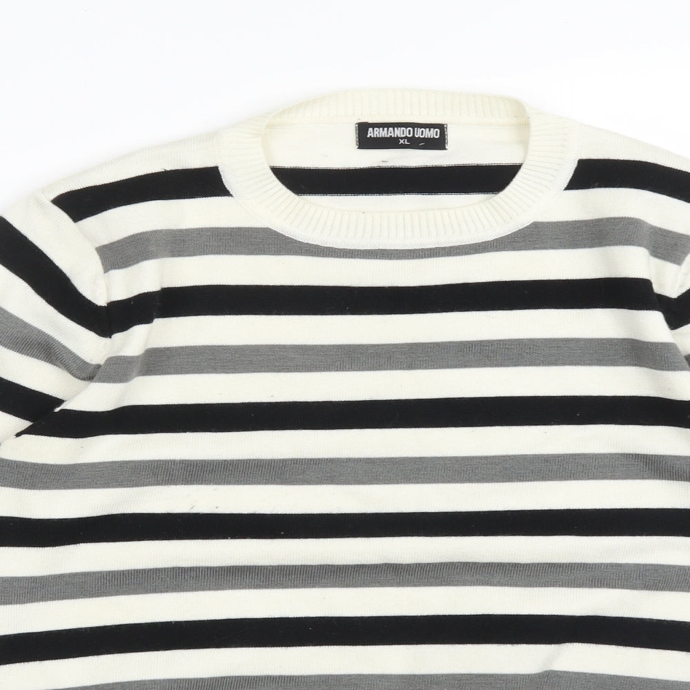 ARMANDO UOMO Womens Multicoloured Striped  Pullover Sweatshirt Size XL