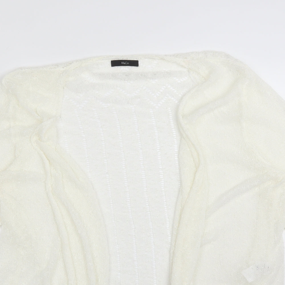 M&Co Womens White   Cardigan Jumper Size 18