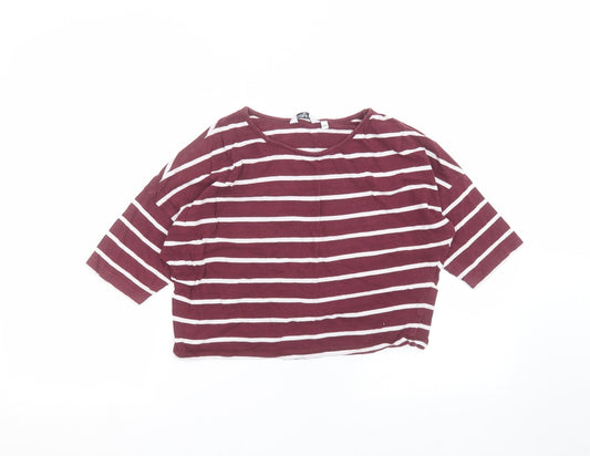 New Look Girls Red Striped  Basic T-Shirt Size 12-13 Years