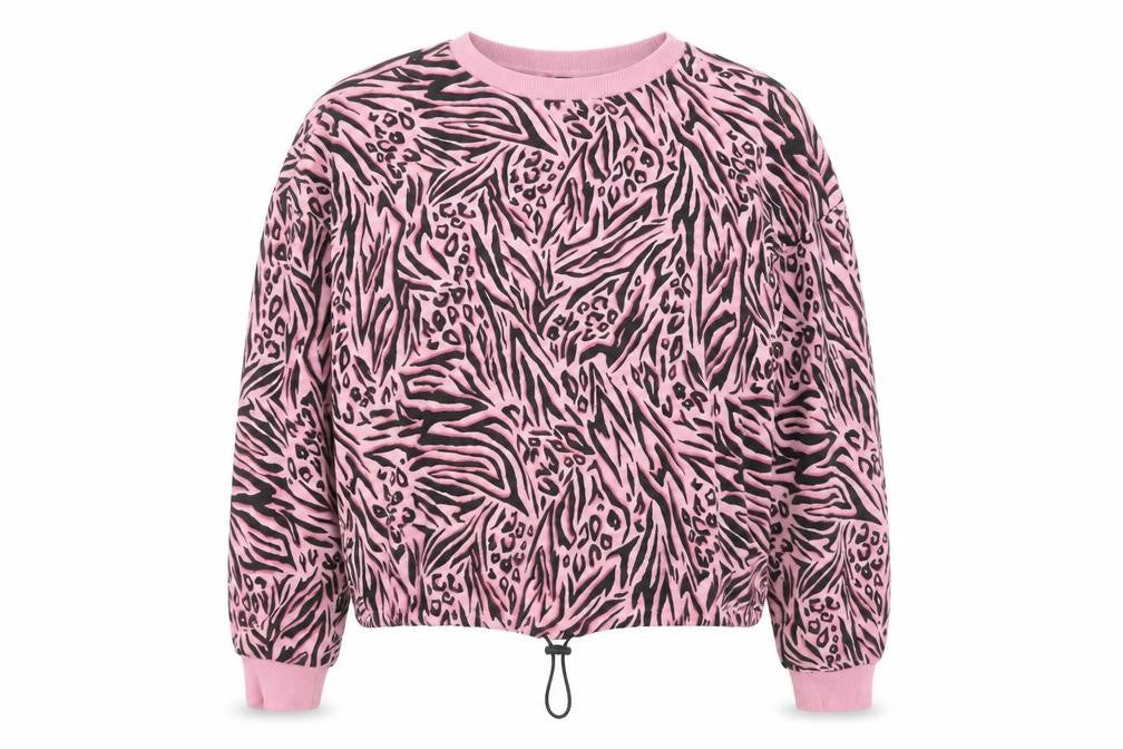 H&M Womens Pink Animal Print  Pullover Jumper Size XS