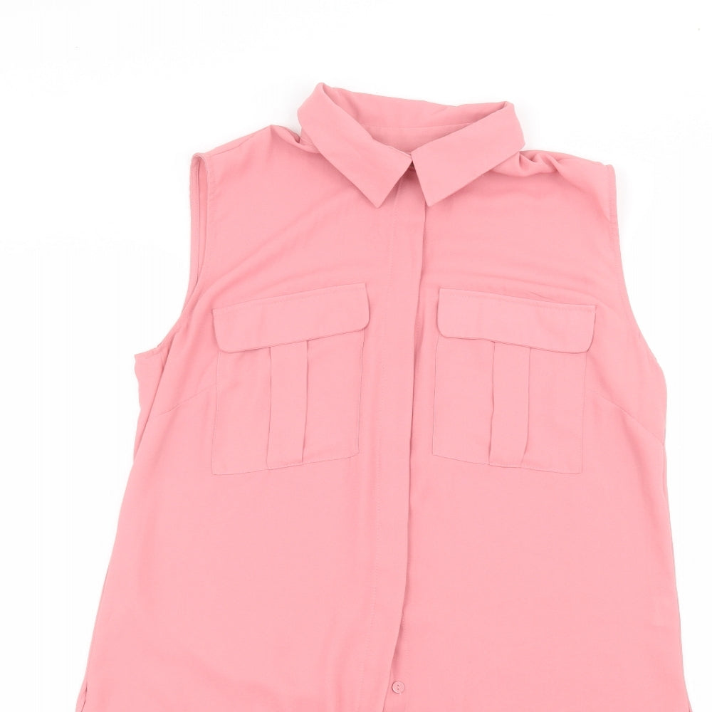 Atmosphere Womens Pink   Basic Button-Up Size 10
