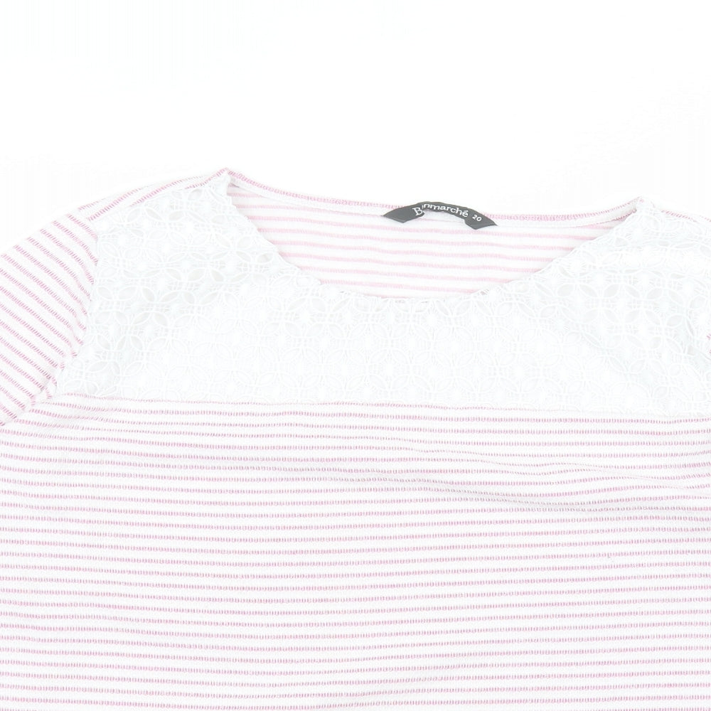 Bonmarché Womens Pink Striped  Pullover Jumper Size 20