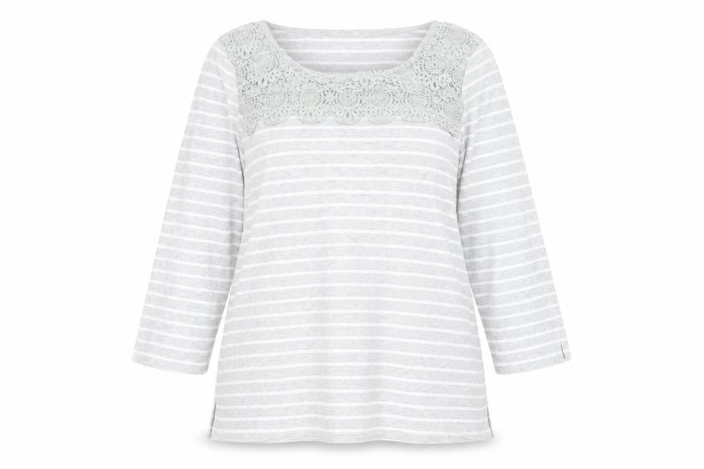 Love leisure Womens White Striped  Pullover Jumper Size 16