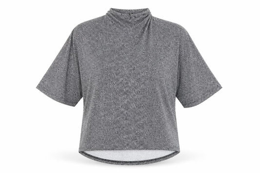 Intuition Womens Blue Polka Dot  Basic T-Shirt Size 10