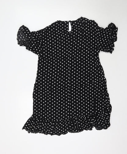 Papaya Womens Black Polka Dot  Mini  Size 10