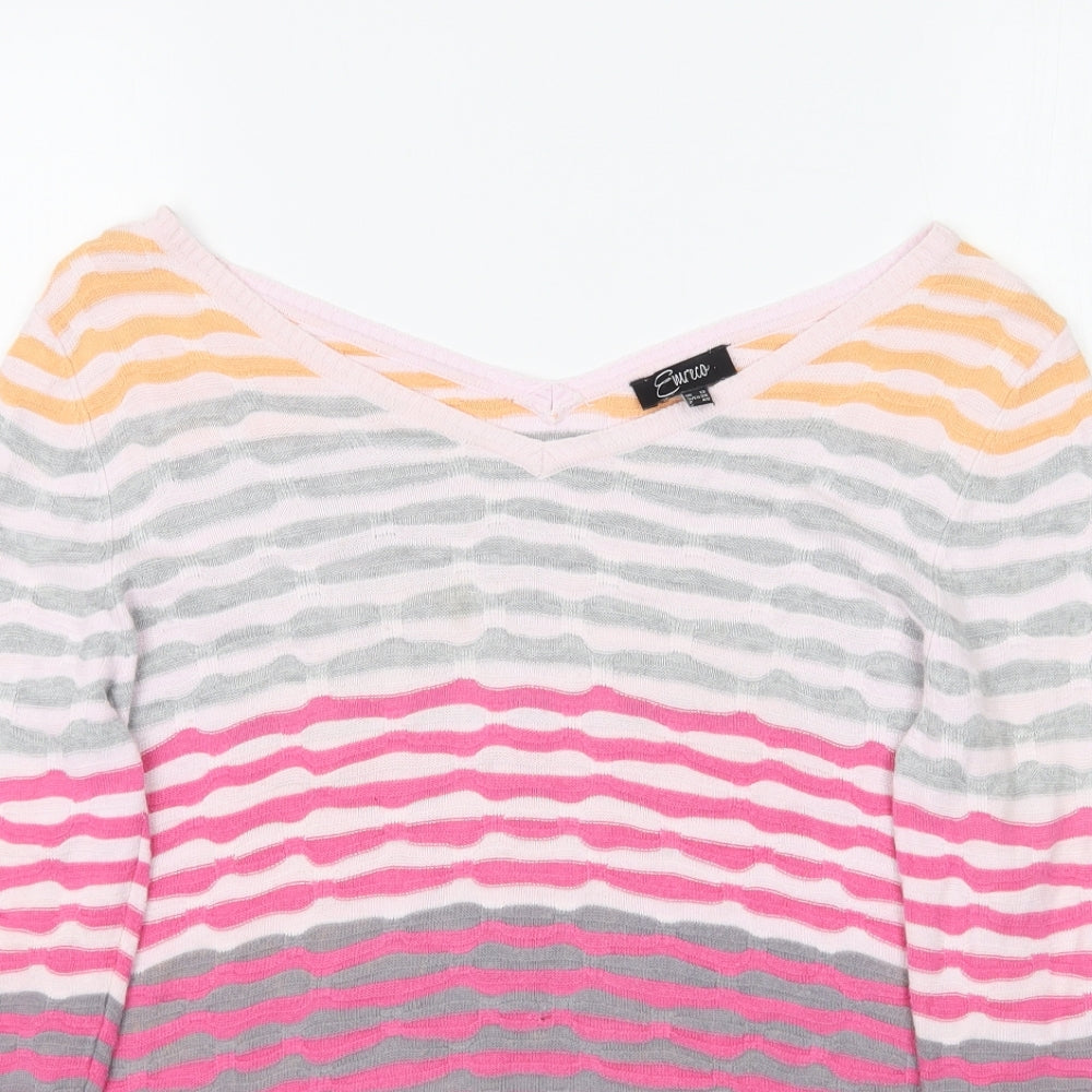 Eureca Womens Multicoloured Striped Knit Pullover Jumper Size 12
