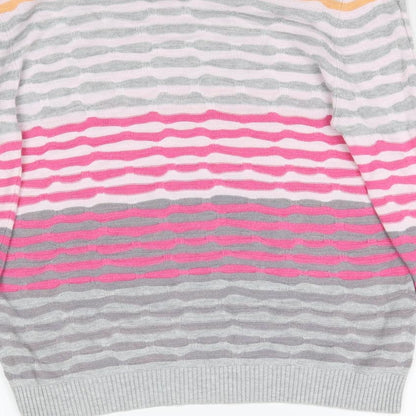 Preloved Eureca Womens Multicoloured Striped Knit Pullover Jumper Size 12 - Label
