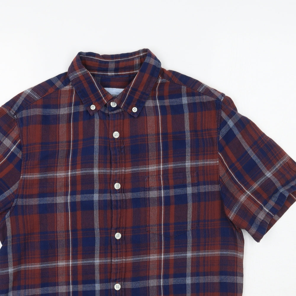Burton Mens Multicoloured Plaid   Button-Up Size S