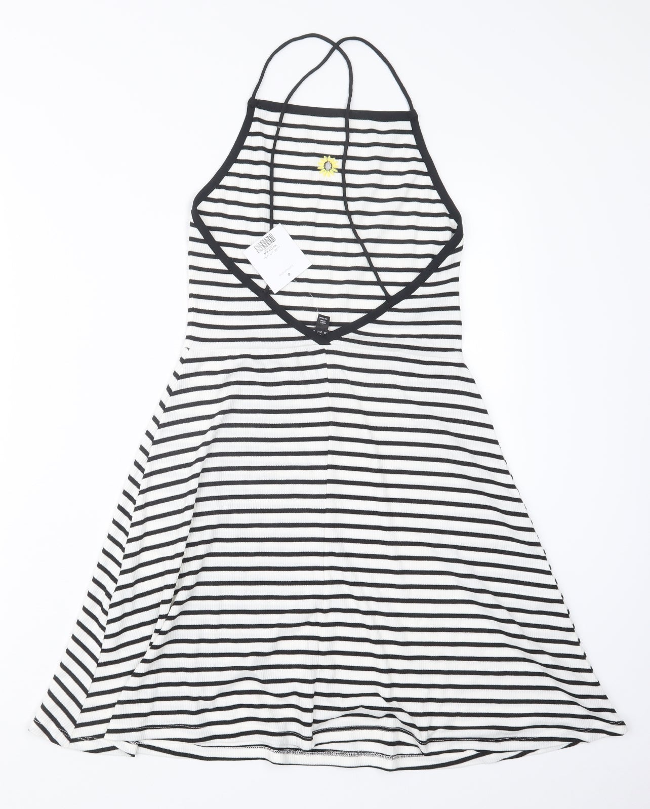 Topshop Womens Black Striped  Mini  Size 10
