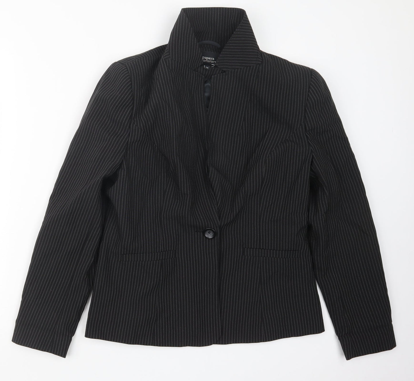 Papaya Womens Black Striped  Jacket  Size 14