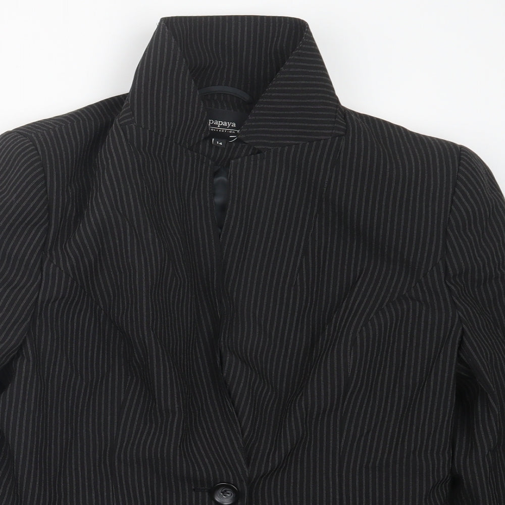 Papaya Womens Black Striped  Jacket  Size 14